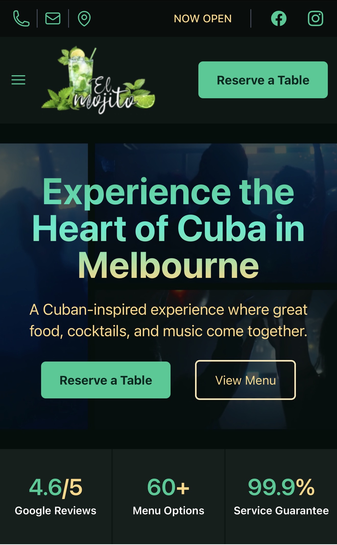 Proyecto digital desarrollado para El Mojito Restaurant