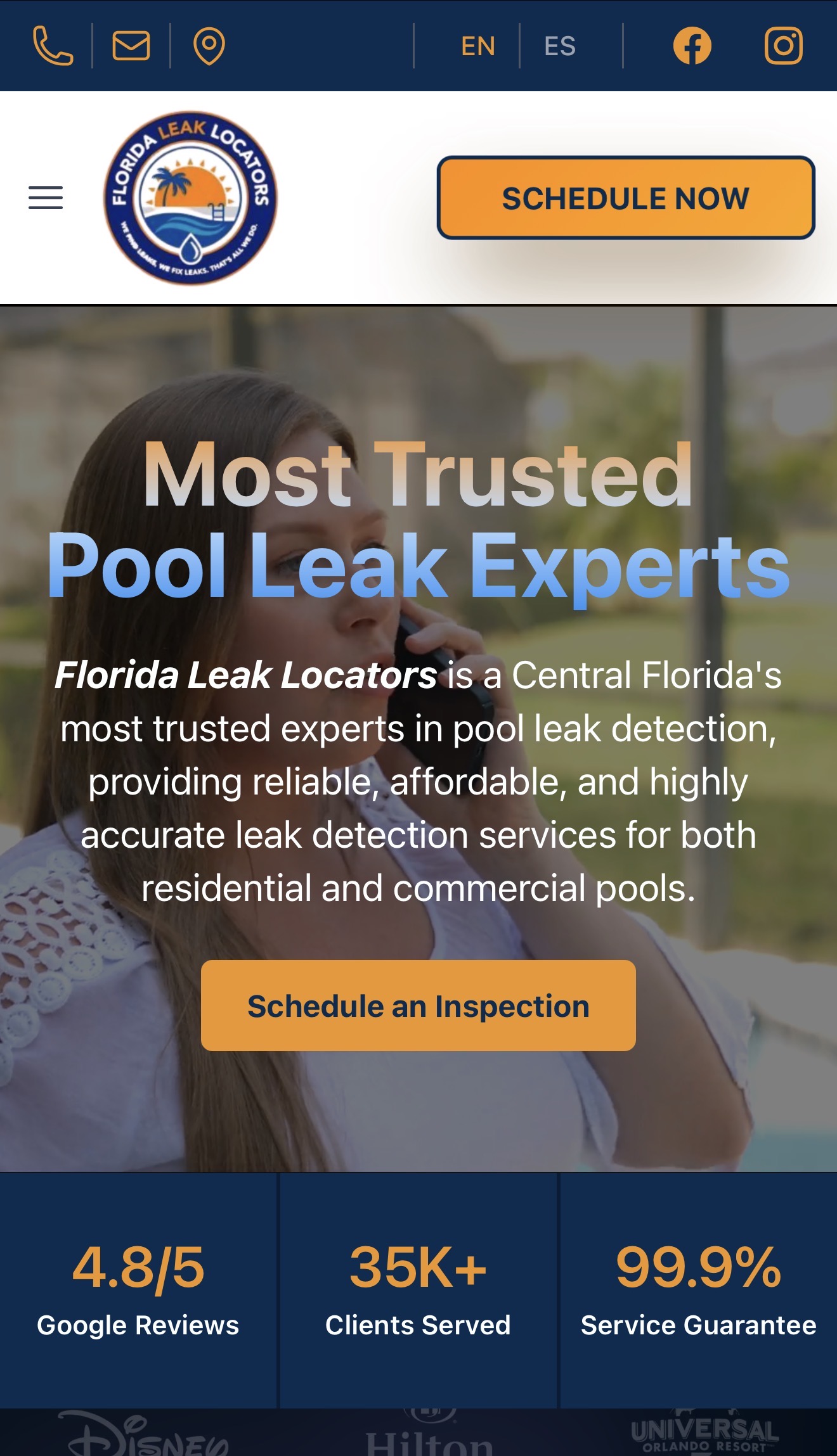 Proyecto digital desarrollado para Florida Leak Locators