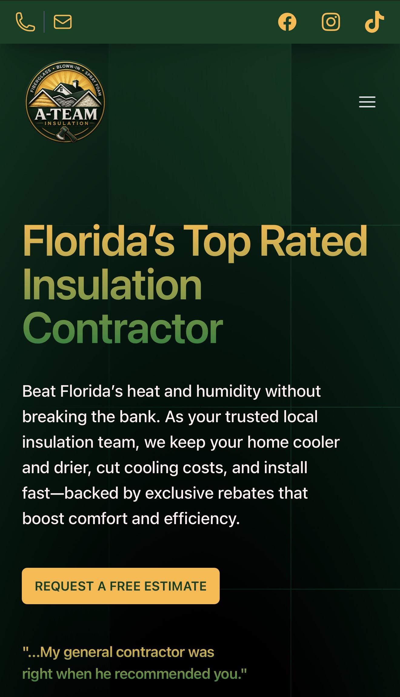 Proyecto digital desarrollado para The A-Team Insulation